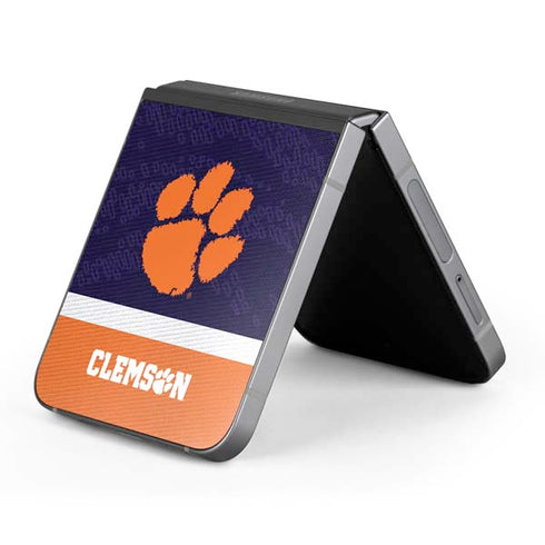 Clemson University Paw Logo Galaxy Z Flip6 Skin
